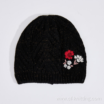 Embroidery Knitted Beanie for women